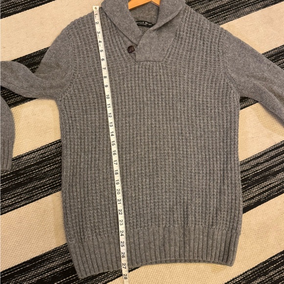 Daniele Blasi Men's Gray Wool Blend Shawl‎ Collar Knit Pull Over Sweater Size M - Picture 7 of 10